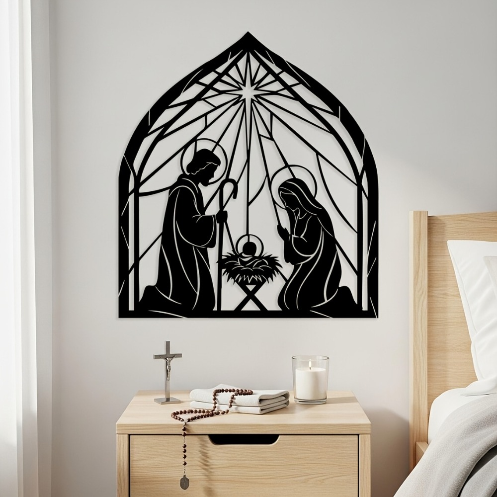 Home Decor Living Room - CIFBUY Religious Jesus Nativity Metal Wall