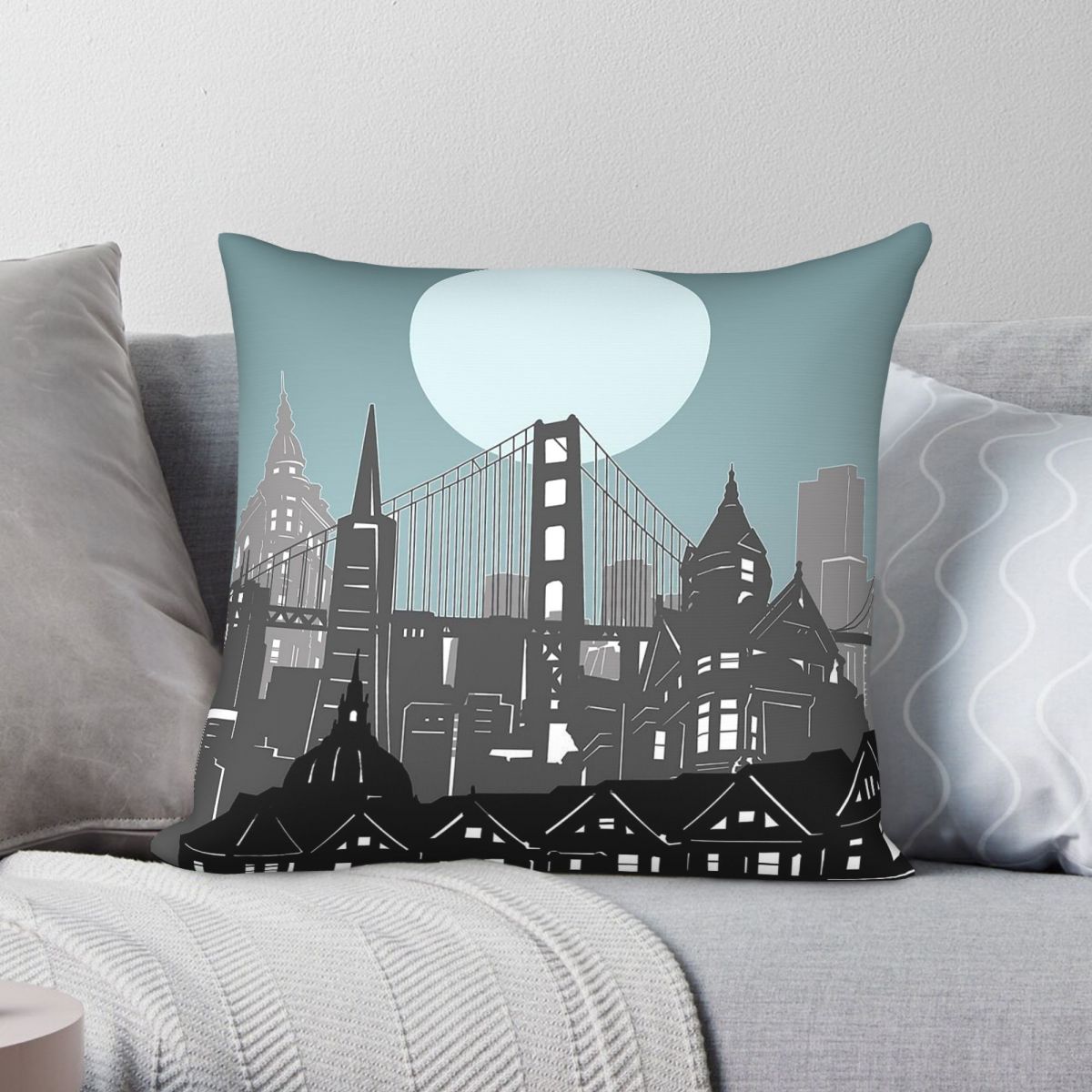 Home Decor Usa - San Francisco Skyline USA Pillowcase Polyester