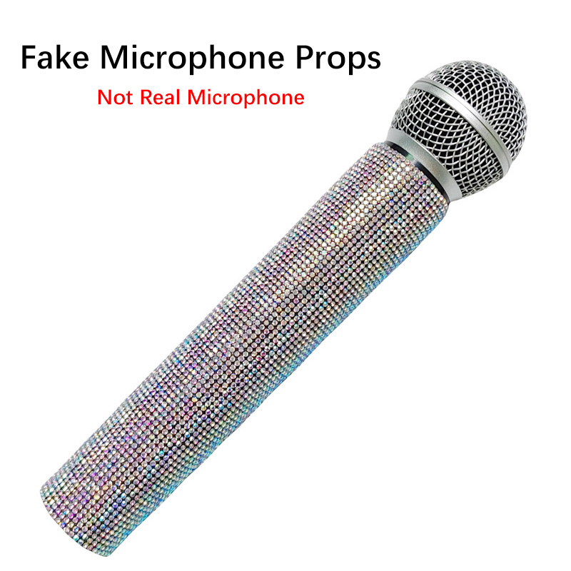 Home Decor Ikea - Rhinestone Simulation Microphone Props Colorful Plastic