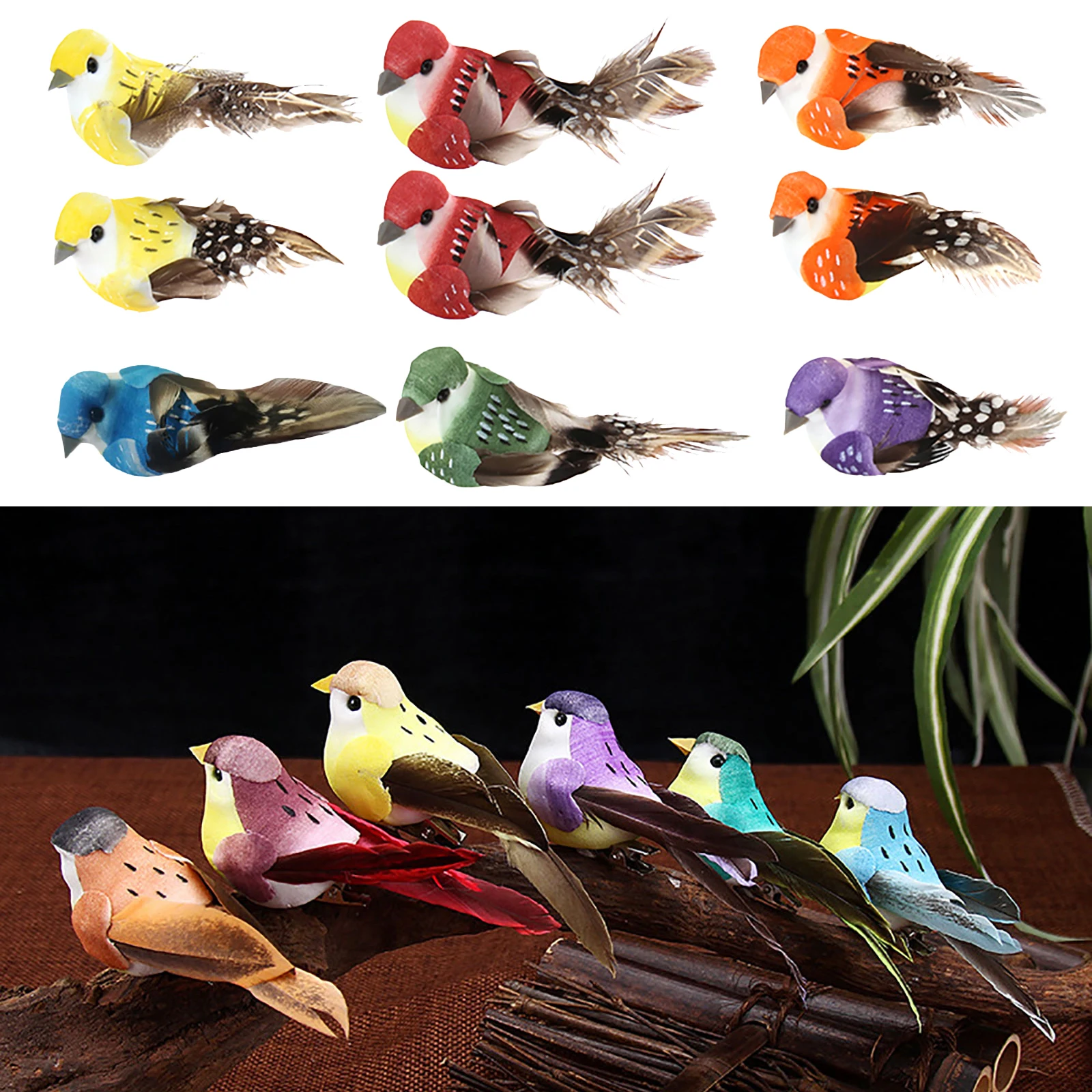 12pcs Set Artificial Birds Fak - đánh giá và giá Home Decor Ikea