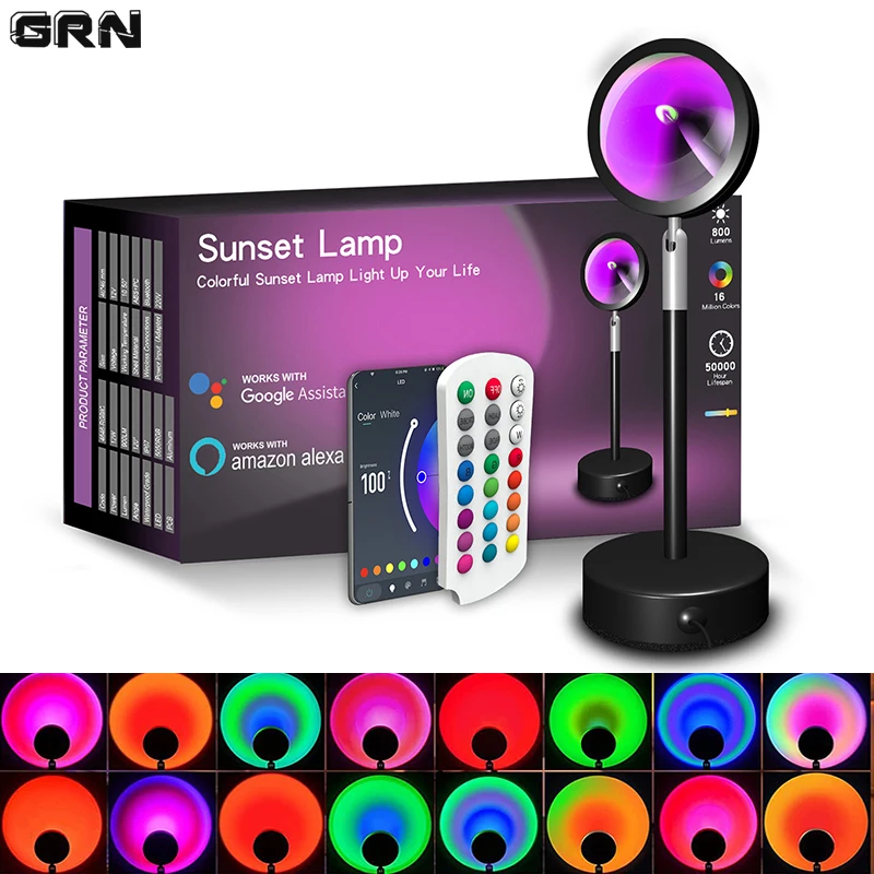Smart LED Sunset Lamp Colorful - đánh giá và giá Home Decor App