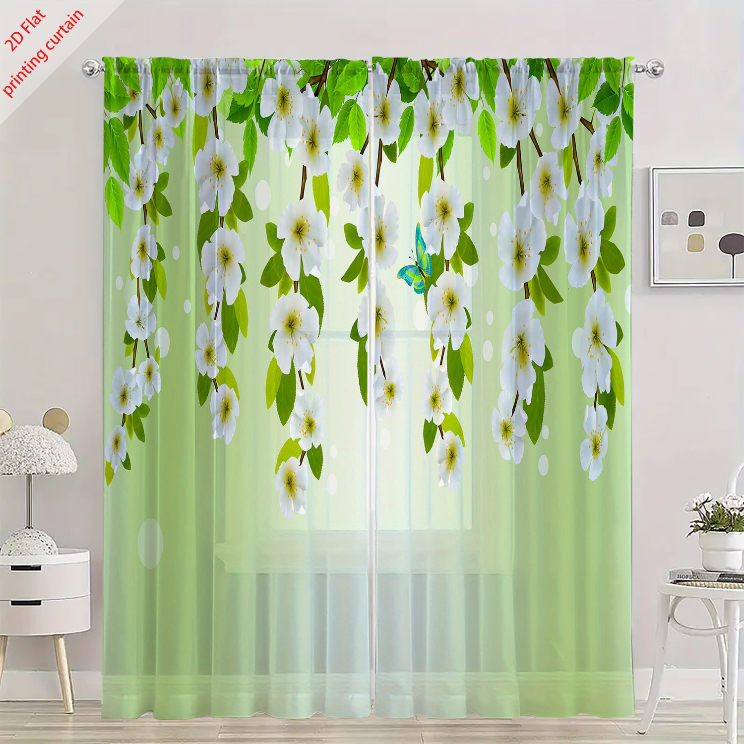 Printed transparent gauze curt - đánh giá và giá Home Decor Youtube