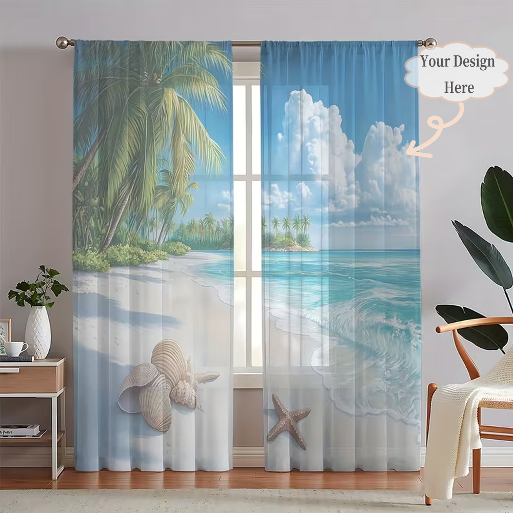 Custom 2D Flat 2pcs Sheer Curt - đánh giá và giá Home Decor Design