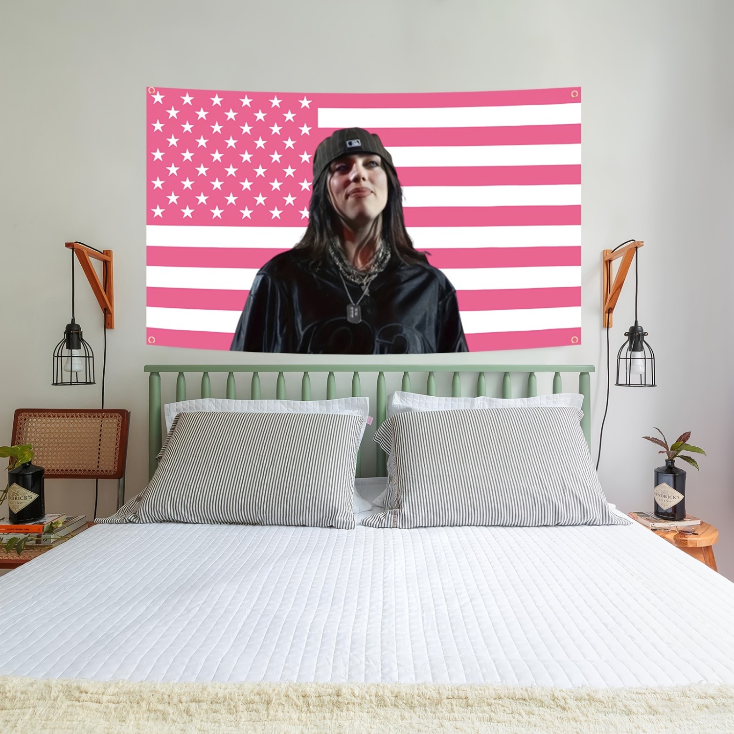 1pc Billie Eilish Pink USA Fla - đánh giá và giá Home Decor Usa