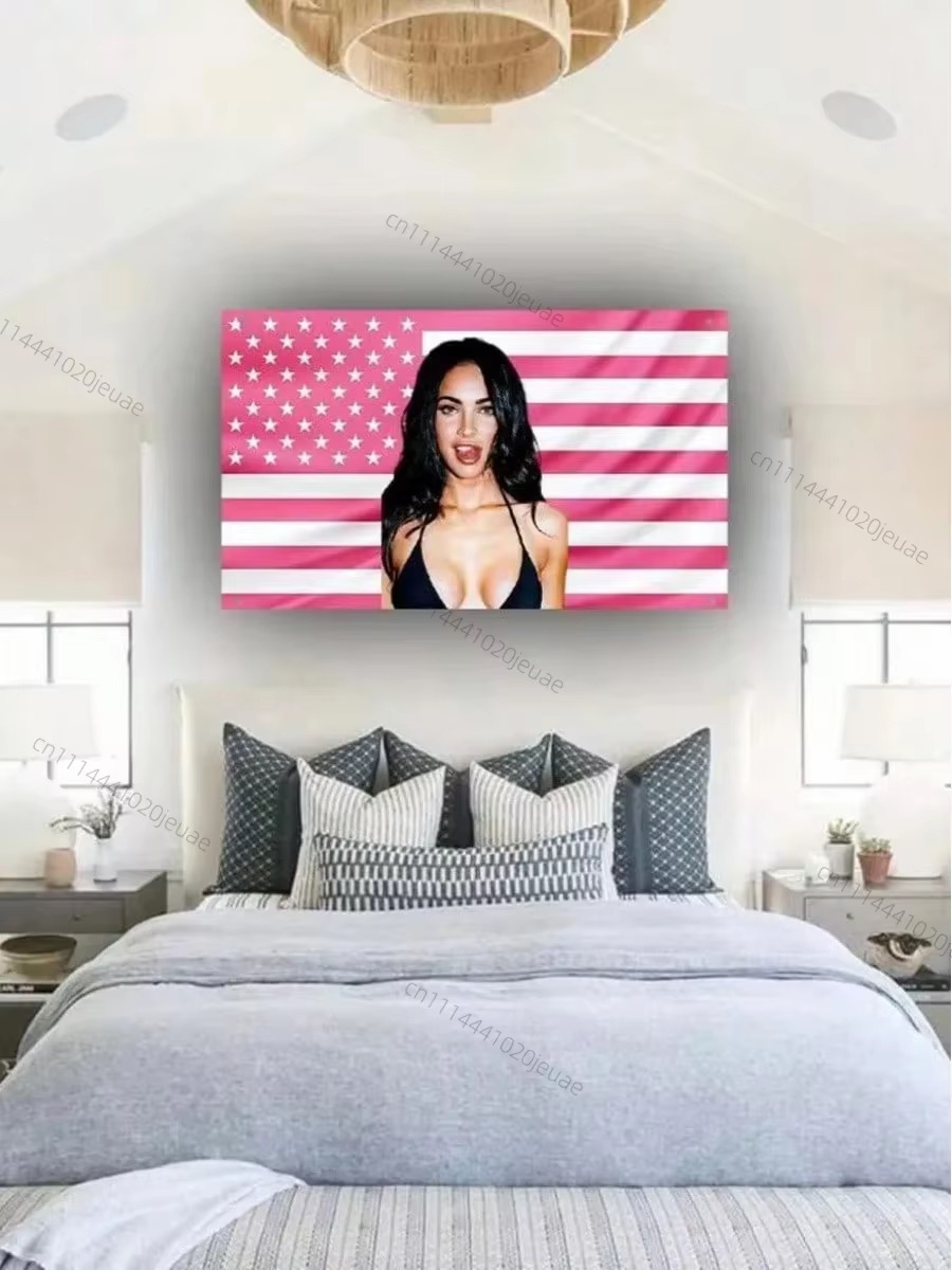 Pink USA Flag Megan Fox Tapest - đánh giá và giá Home Decor Usa