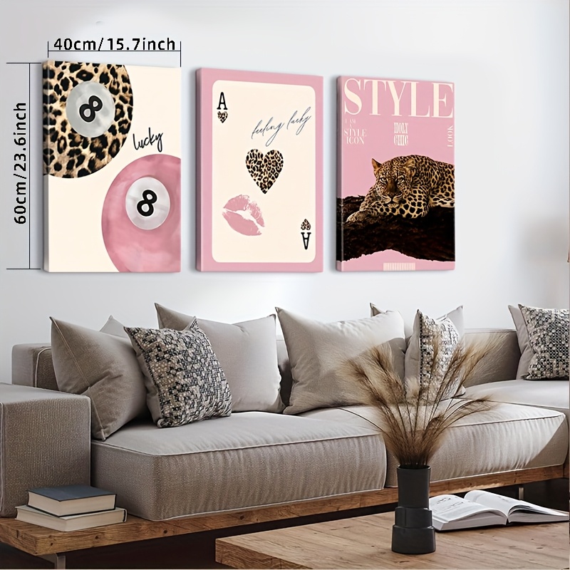 3pcs Leopard Cheetah Canvas Wa - đánh giá và giá Home Decor Youtube