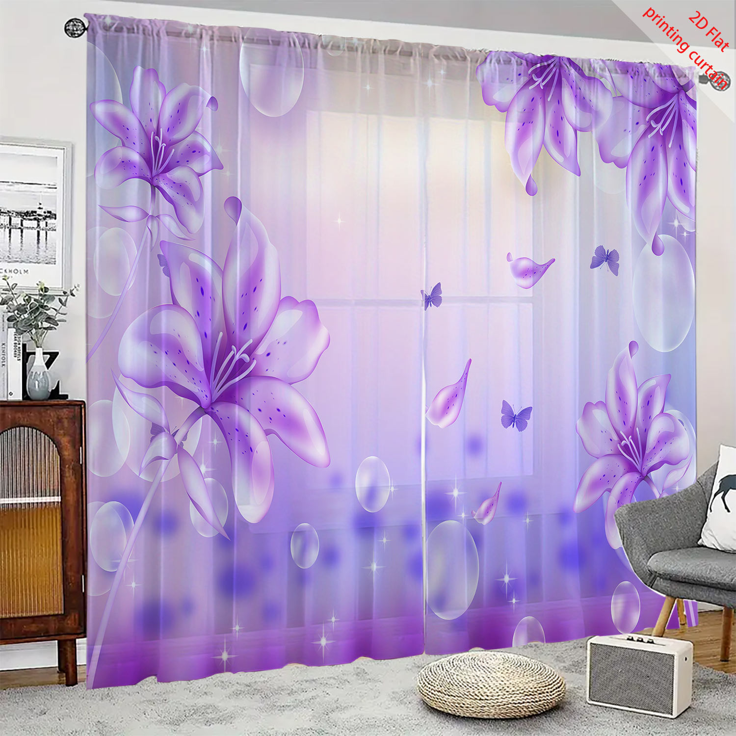 Purple Flower Printed Transpar - đánh giá và giá Home Decor Youtube
