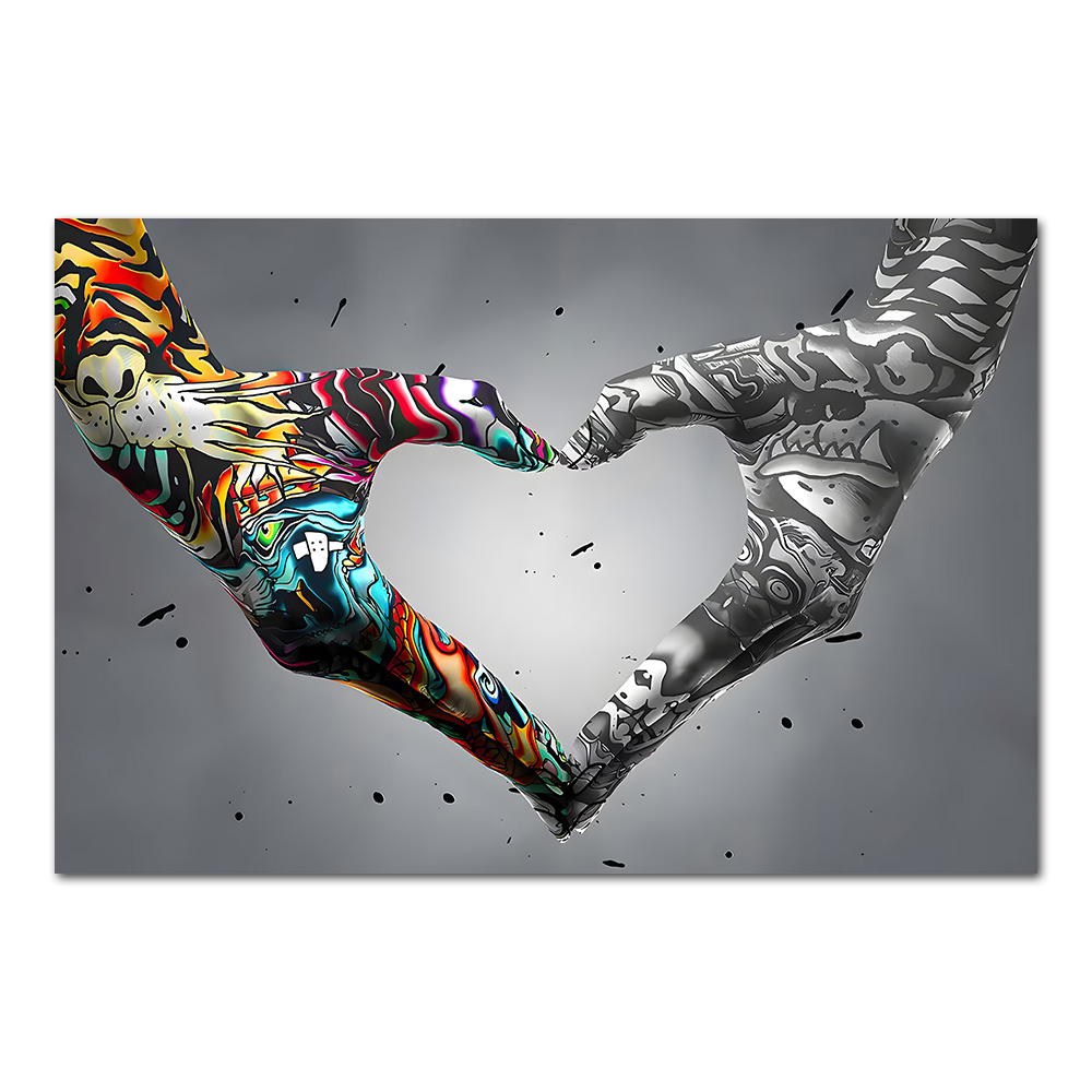 Graffiti Hand Love Canvas Pain - đánh giá và giá Home Decor Lovely Home