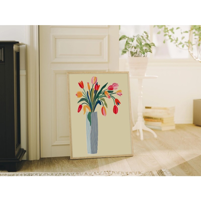 2pcs Tulip Flowers Canvas Wall - đánh giá và giá Home Decor Youtube
