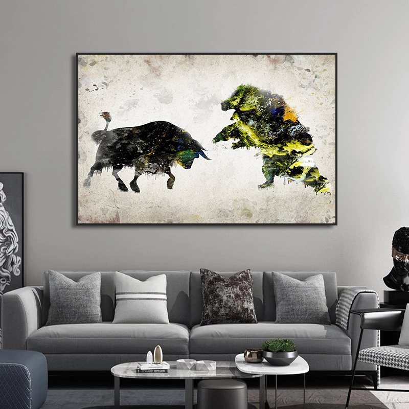 Bull and Bear Play Chess Wall  - đánh giá và giá Home Decor Exchange